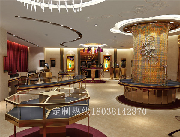 不銹鋼珠寶展示柜櫻姿奢飾品高端展示柜設計定制廠家