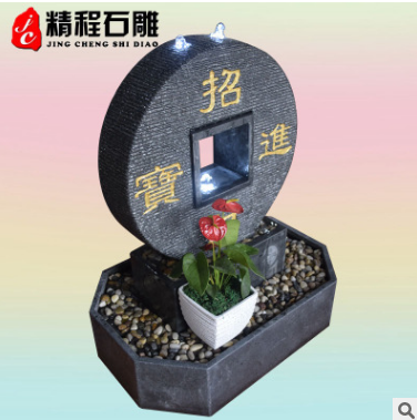 石雕流水?dāng)[件仿古* 室內(nèi)陽臺客廳裝飾庭院園林精程工藝