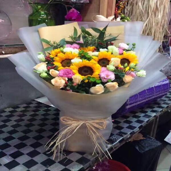 10朵向日葵花束百合花束花緣鮮花全國同城速遞送山東浙江陜西