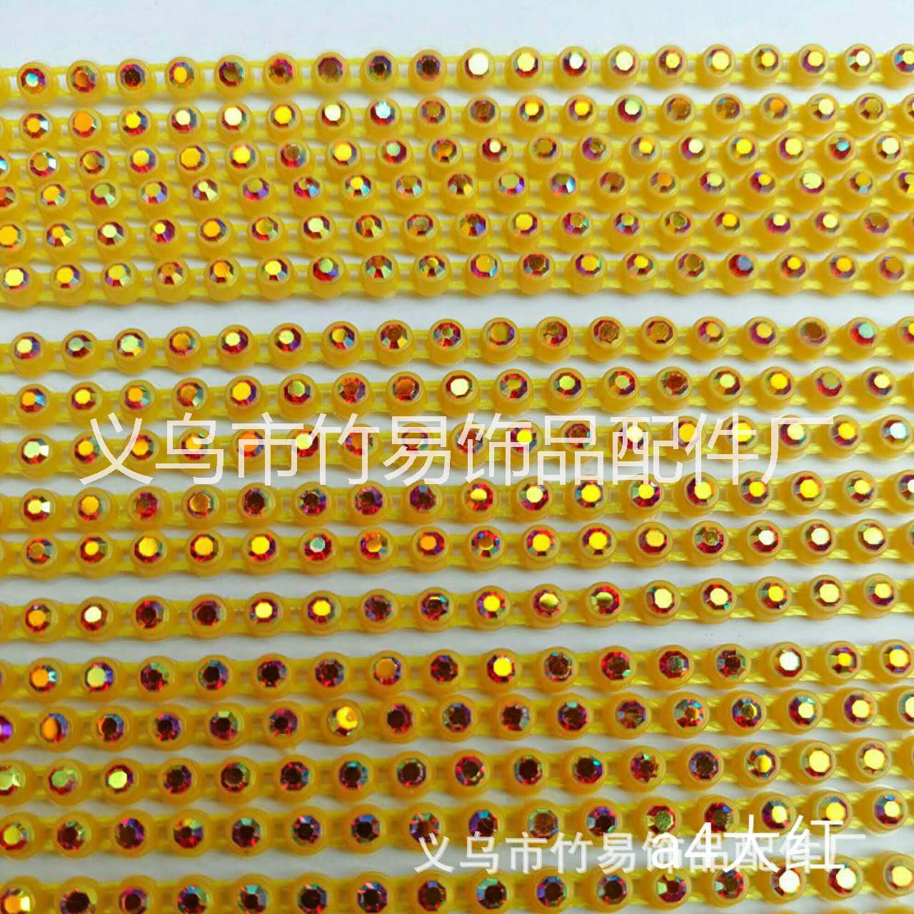 4MM塑料底托單排鉆鏈  玻璃白鉆線鉆 服裝輔料 塑料線鉆 4mm塑料線鉆