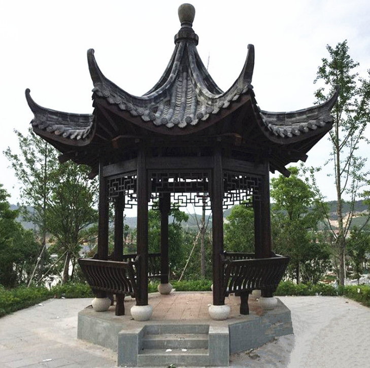 定制歐式防腐木涼亭 木質(zhì)四角/六角/八角涼亭定制 八角古建亭
