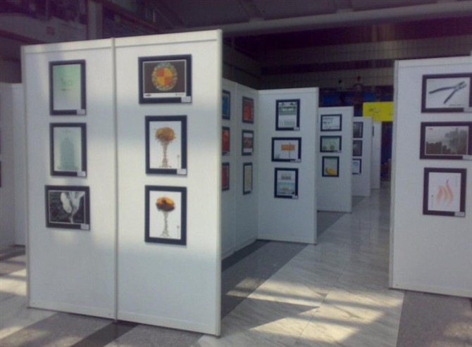 北京展板搭建，八棱柱展板租賃 掛畫展板搭建，校園書畫展布置搭建，整體掛畫展墻搭建