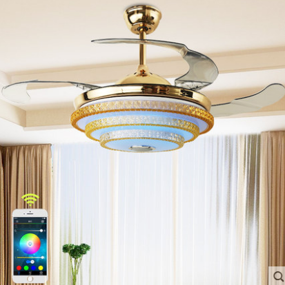 LED電風扇吊燈/LED吊燈扇廠家-天貓精靈語音智能隱形風扇燈