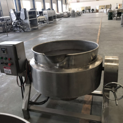 電加熱攪拌夾層鍋 煮鍋 炒鍋 全不銹鋼材質(zhì)可傾式帶攪拌電加熱夾層鍋