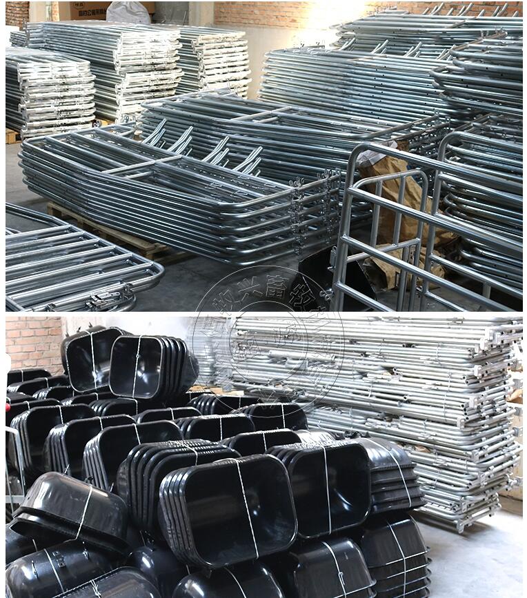 母豬定位欄限位欄豬用圍欄母豬護(hù)欄廠家包郵十頭位帶料槽豬用限位欄