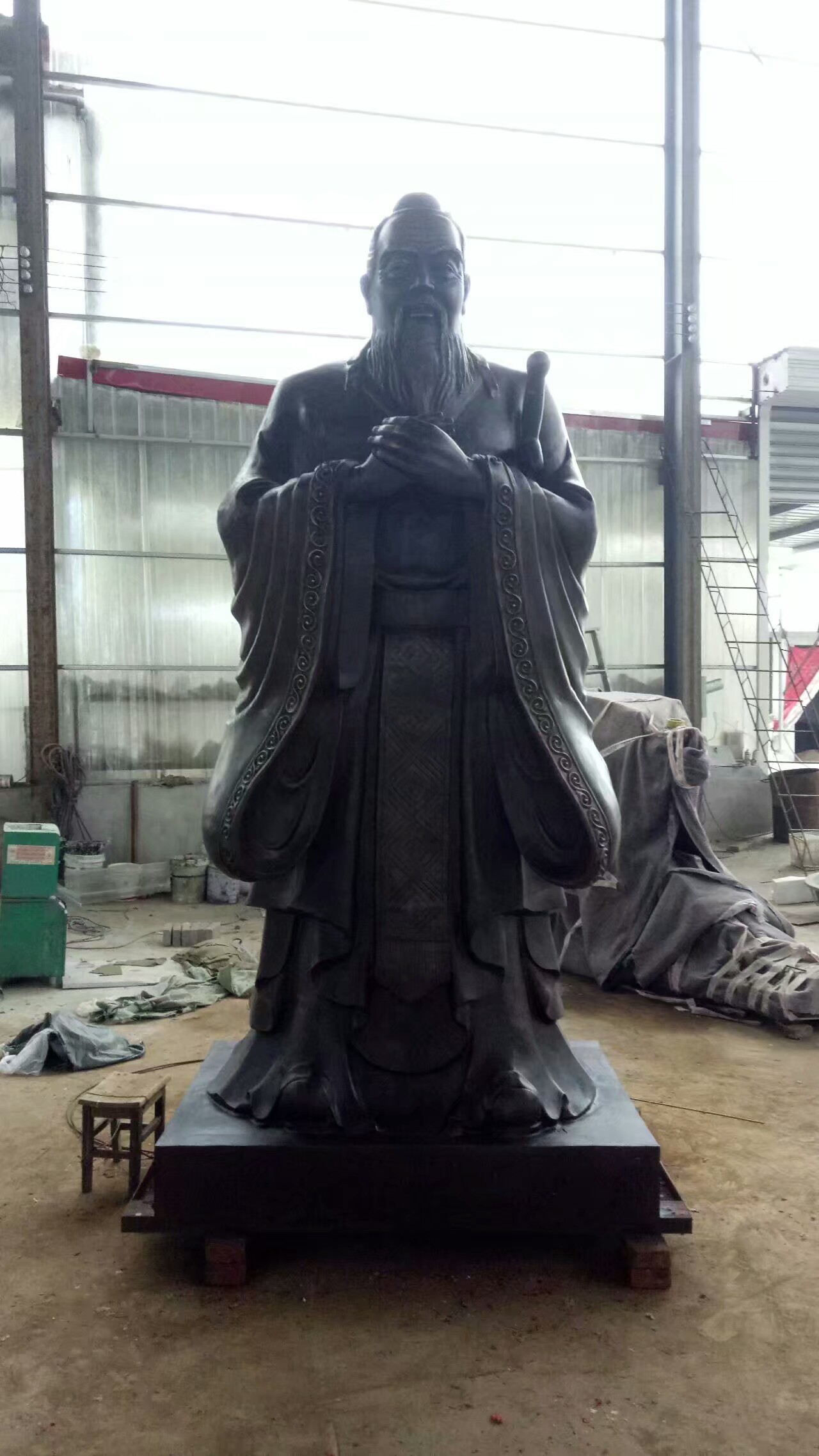 孔子銅像圣人校園雕塑胸像工藝品天順雕塑