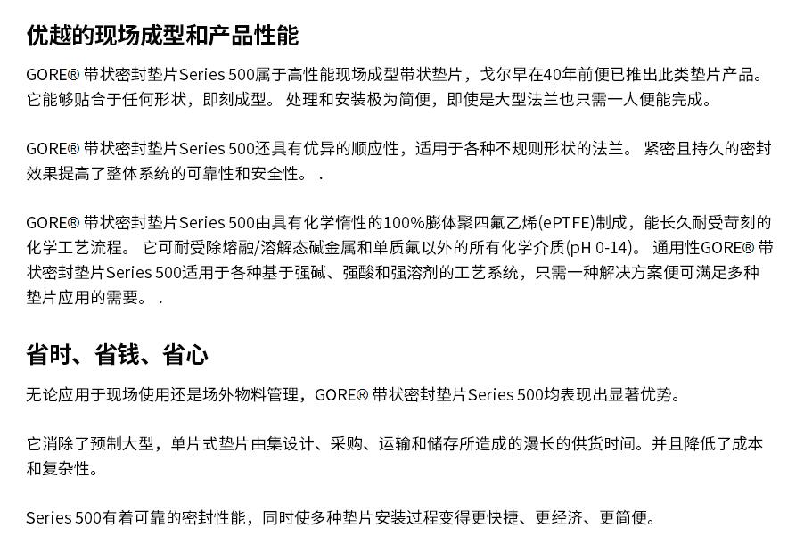 美國戈?duì)朑ORE帶狀密封墊片Series 500 GORE帶狀密封墊片S500