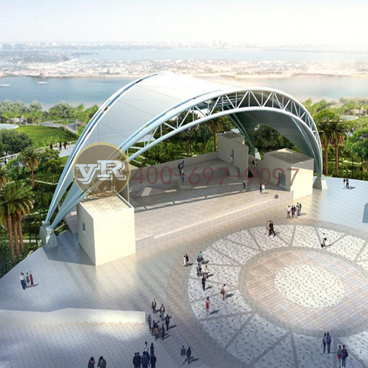 膜結(jié)構(gòu)舞臺遮陽棚文化廣場膜結(jié)構(gòu)舞臺設(shè)計張拉膜結(jié)構(gòu)舞臺安裝