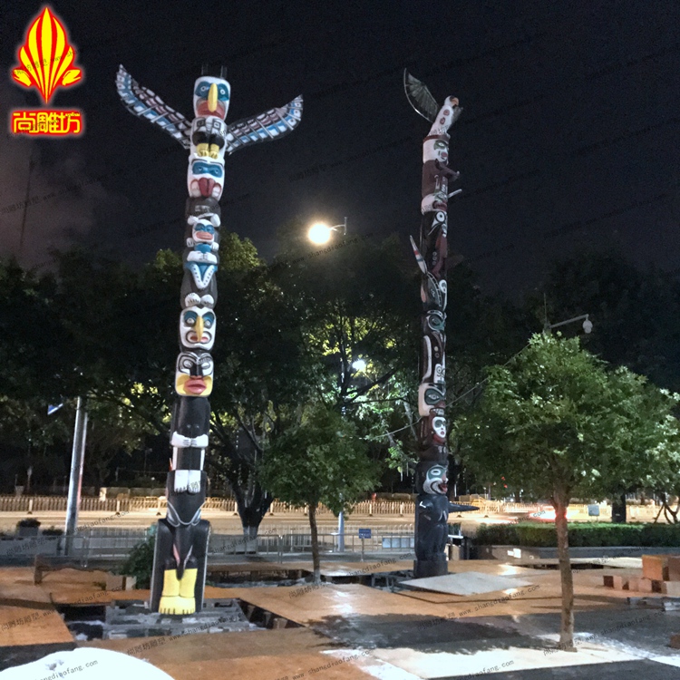 玻璃鋼圖騰柱子雕塑藝術(shù) 商業(yè)廣場(chǎng)活動(dòng)展覽道具