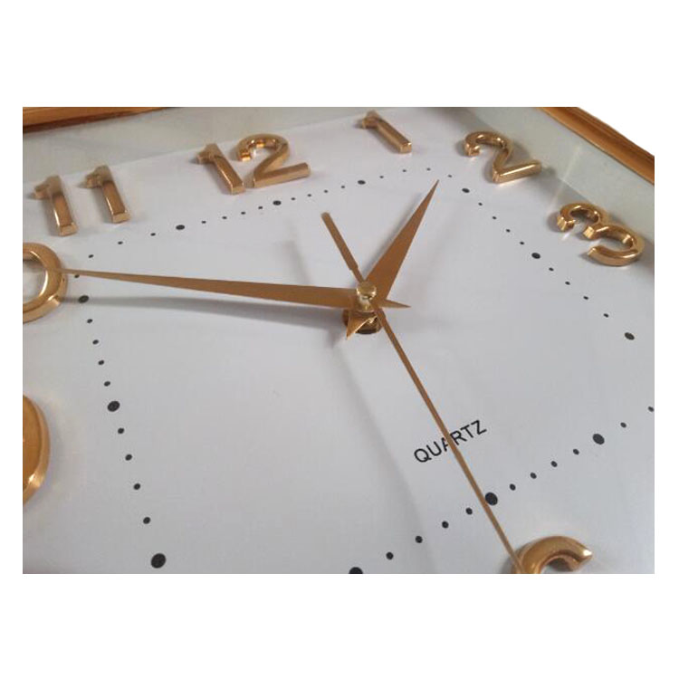 手表廠家定制新款家居禮品方形金屬邊框靜音掛鐘