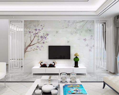 長春華世大理石背景墻 現(xiàn)代簡約背景墻安裝  現(xiàn)代簡約背景墻1