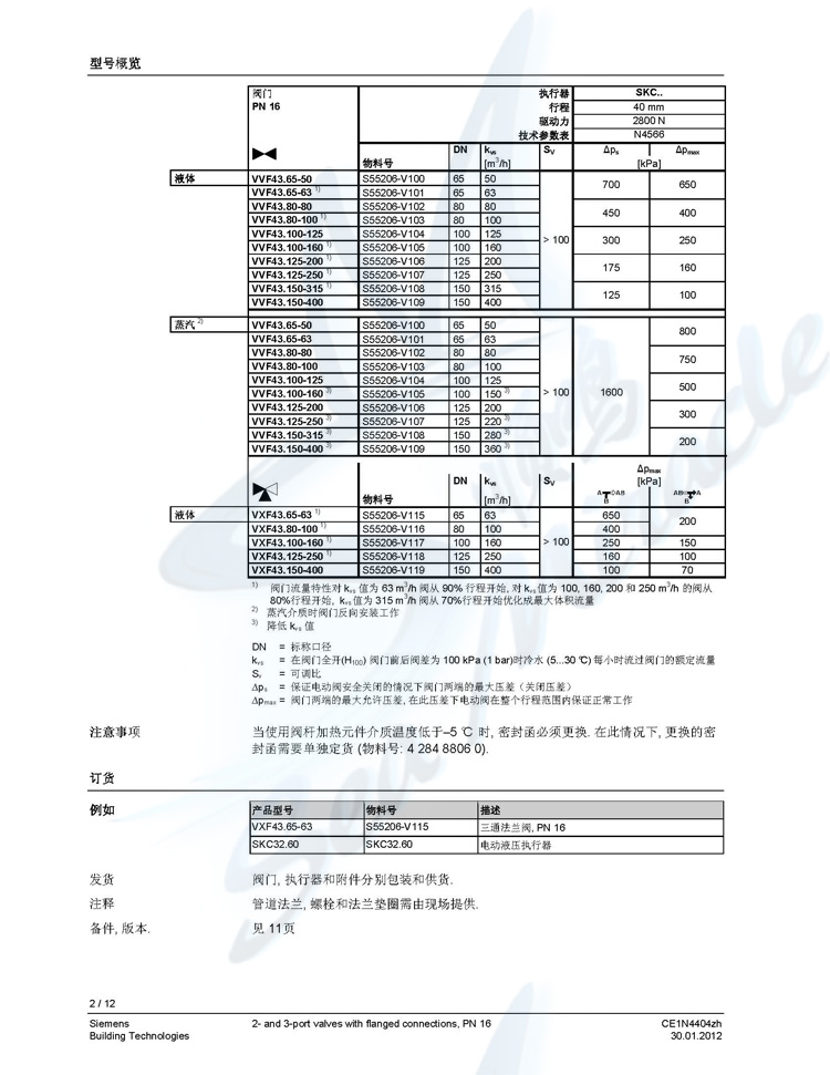 Siemens  VVF43.150-400 蒸汽水法蘭電動(dòng)二通調(diào)節(jié)閥