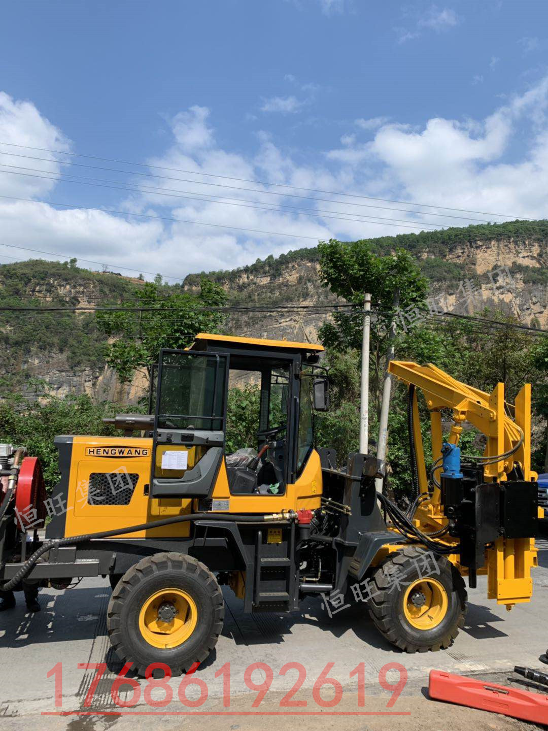 公路護欄打樁機 裝載式護欄打樁機 馬路護欄打樁機廠家