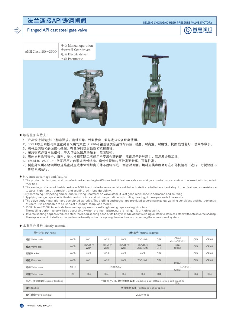 法蘭連接API鑄鋼閘閥廠家批發(fā)價(jià)格 首高高壓閥門
