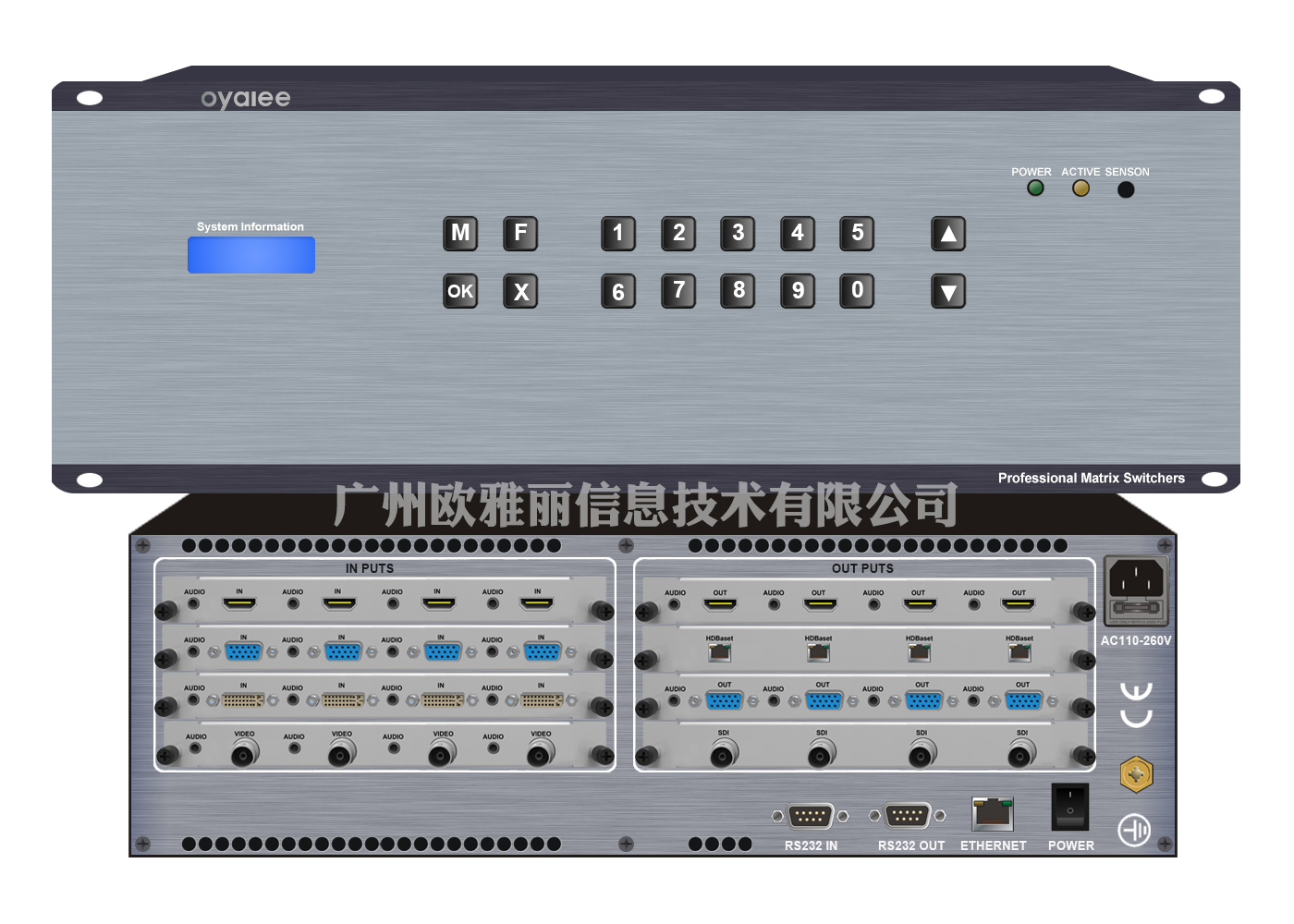 歐雅麗16進(jìn)16出混合矩陣切換器