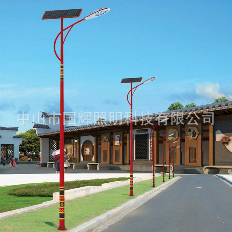 新農(nóng)村建設(shè)6米30W太陽能路燈 民族花紋特色 藝術(shù)景觀路燈