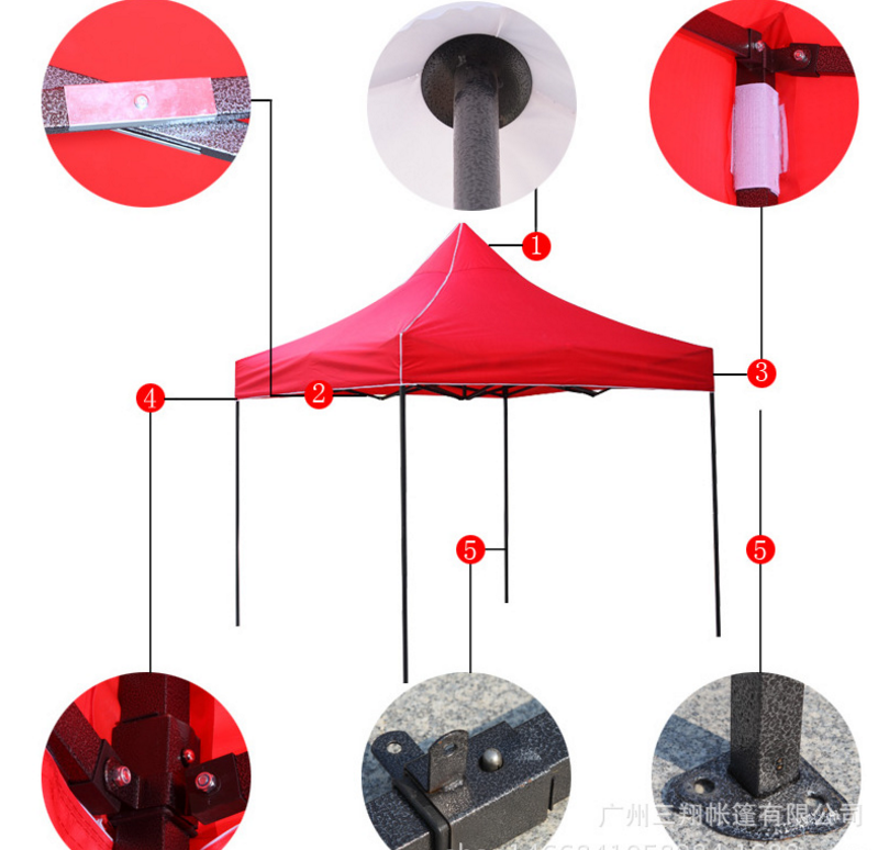 大力神鋼架3*3戶(hù)外*廣告帳篷雨棚大排檔帳篷優(yōu)質(zhì)白色烤漆架子 廣告雨棚