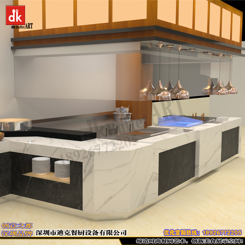 dk酒店布菲臺設計 迪克現(xiàn)代人造石自助餐臺廠家直銷