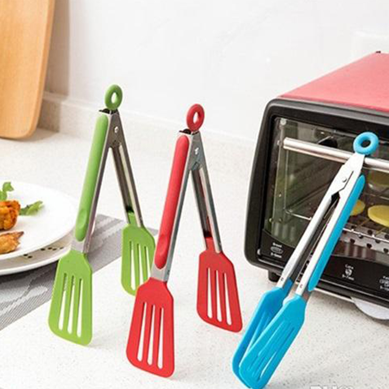 工廠清倉(cāng)特價(jià) 不粘鍋*食物牛排夾 不銹鋼烤肉耐高溫硅膠防燙