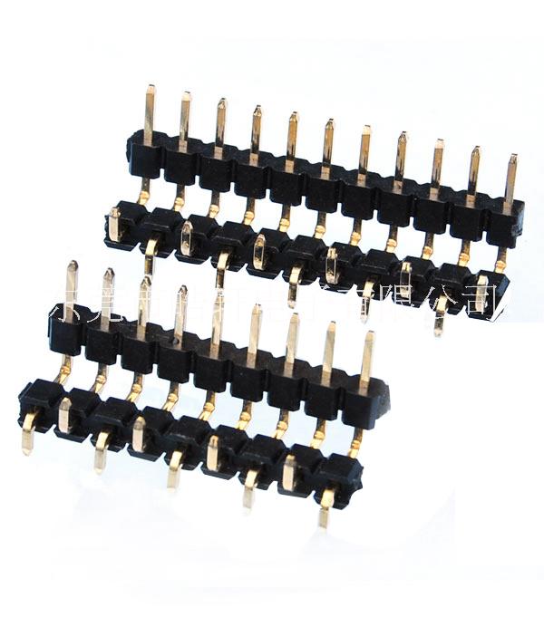 2.54 排針 2.54單排SMT臥式 2.54單排錯(cuò)位SMT 2.54單排彎角加SMT 2.54單排雙塑三彎