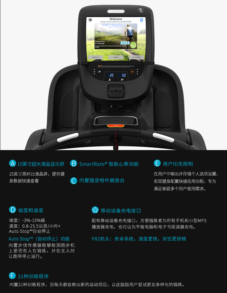 Precor必確美國*TRM885跑步機(jī)靜音多功能家用健身器材  必確TRM885跑步機(jī)