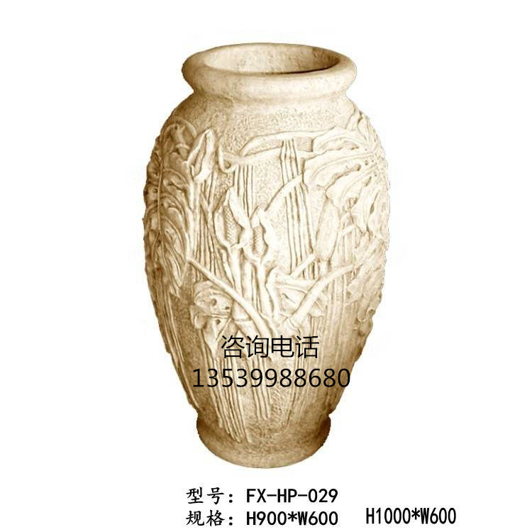 東南亞風(fēng)格人造石材花缽|園林景觀綠化石雕花盆|人造砂巖花缽容器