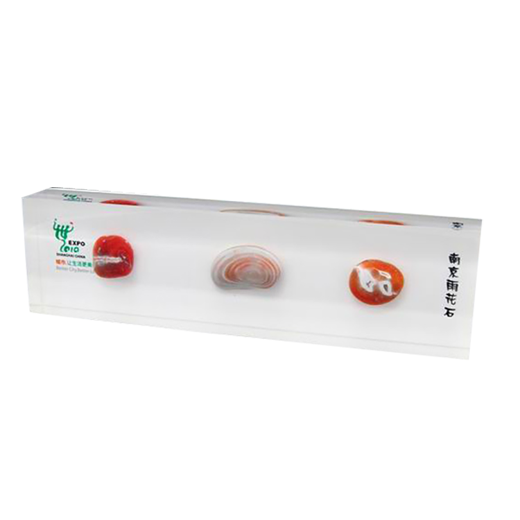 廠家熱銷 透明樹脂工藝品  亞克力內(nèi)埋紙鎮(zhèn) 水晶膠禮品高端定制