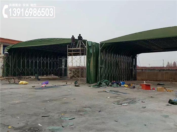 上海外岡鎮(zhèn)臨時移動雨棚 伸縮蓬（嘉定鴻禧折疊移動蓬廠家）