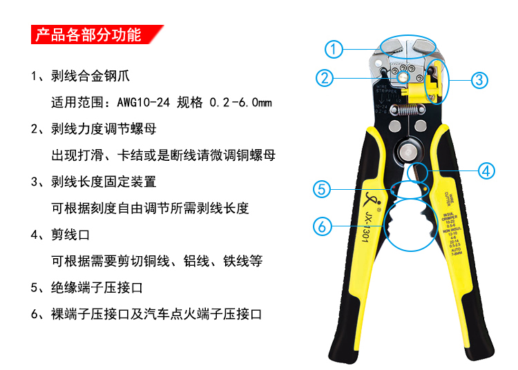 壓線口模4合1多規(guī)格棘輪省力壓線鉗套裝工具 配備專業(yè)剝線鉗