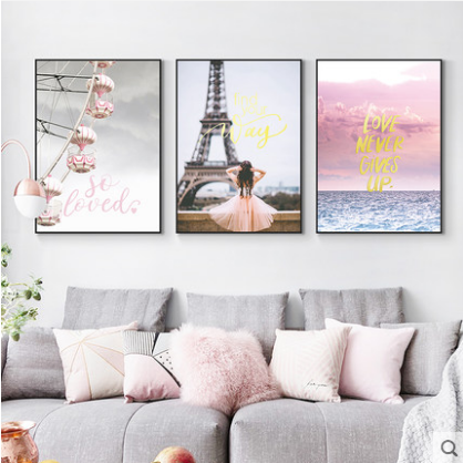 批發(fā)各類工藝裝飾畫畫芯 泰揚(yáng)粉色少女系列小清新裝飾畫