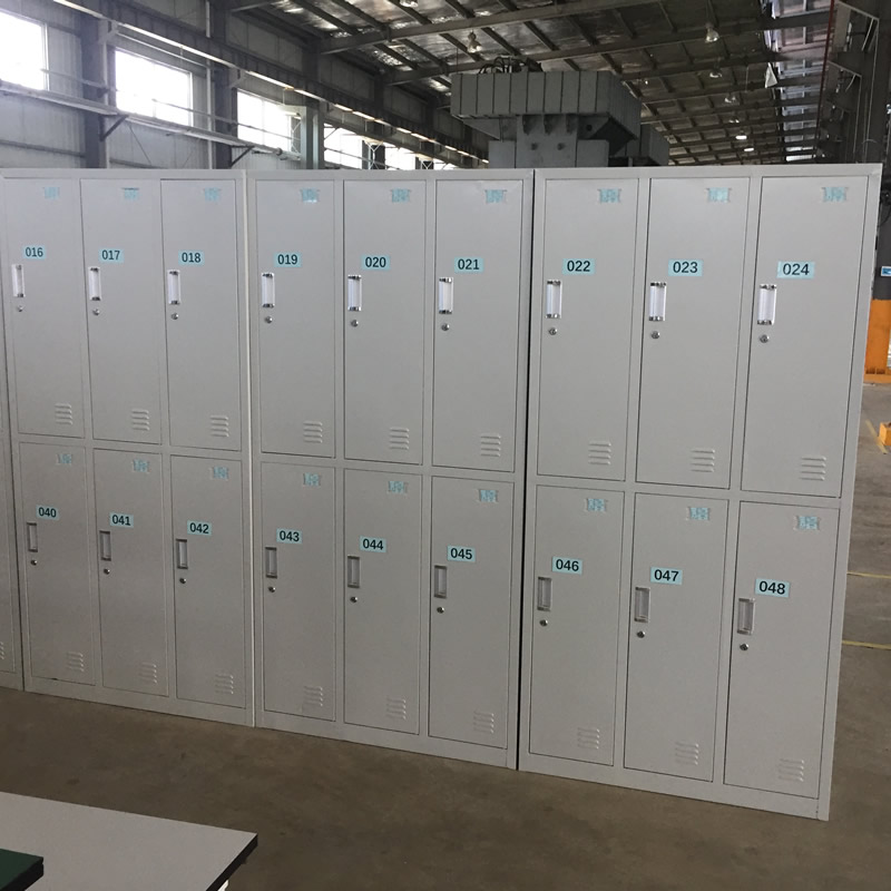 批發(fā)4門6門鐵皮衣柜帶鎖鞋柜鋼制健身房浴室存衣柜子 多門更衣柜