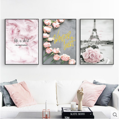 批發(fā)各類工藝裝飾畫畫芯 泰揚(yáng)粉色少女系列小清新裝飾畫