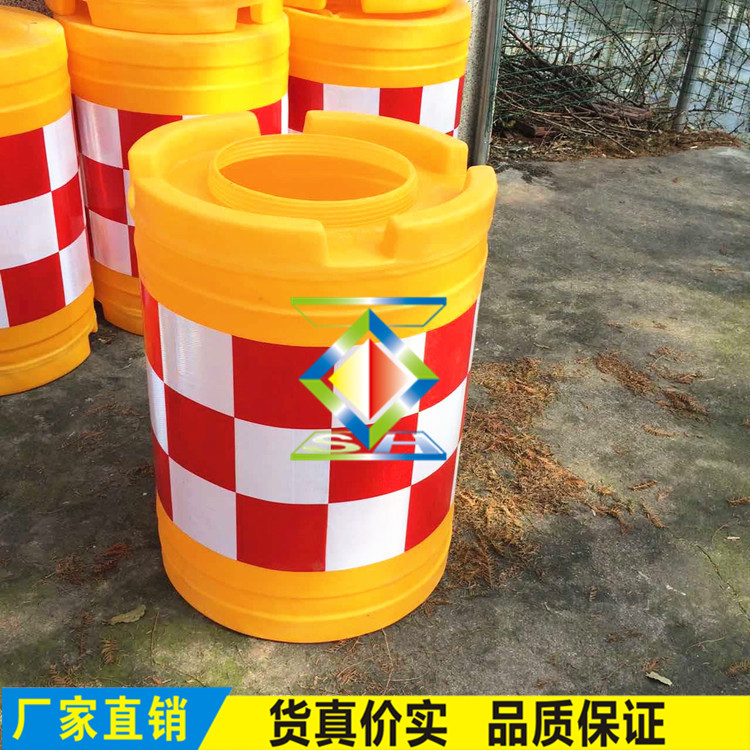 廣州吹塑防撞桶滾塑 塑料水馬隔離墩道路防撞 分流桶交通設施直銷廠家