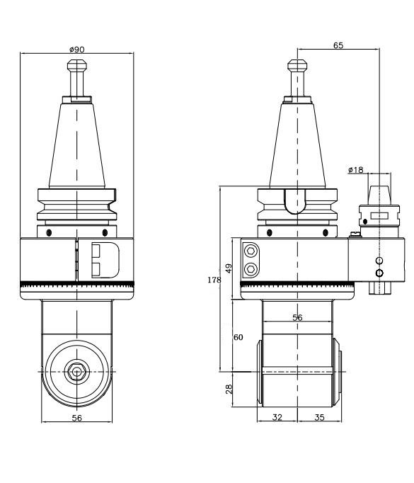 角度頭 小型 迷你版角度頭 ISO30-ER25 高速鉆攻機床 高精密