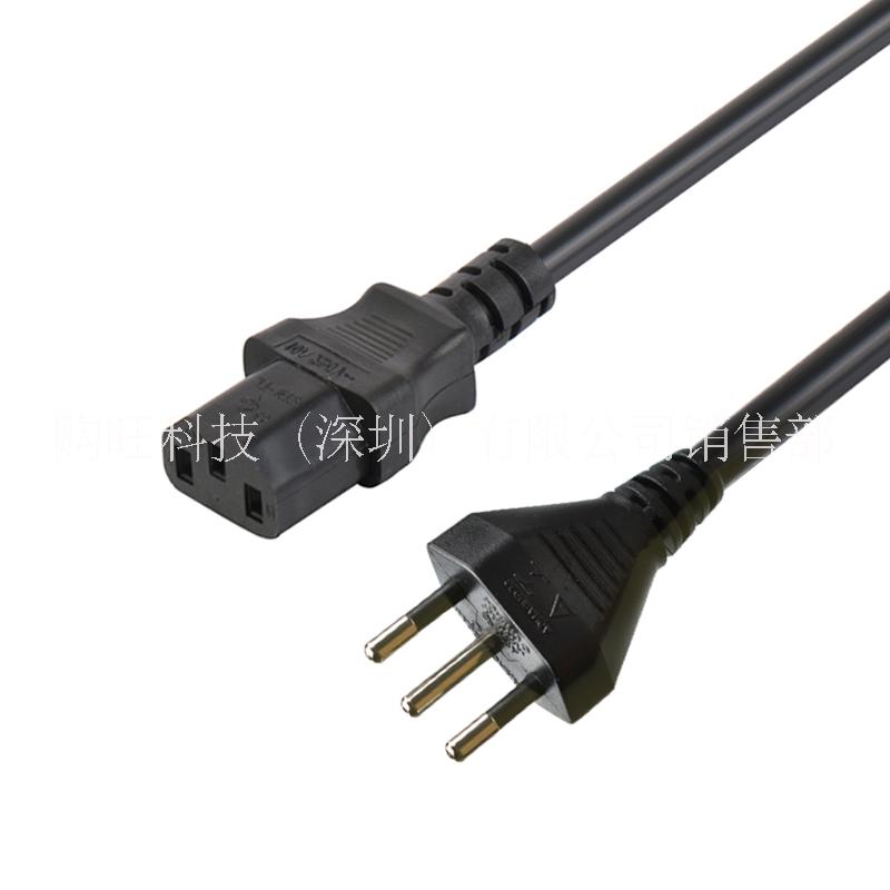 電源線(xiàn)數(shù)據(jù)連接線(xiàn)電腦電器服務(wù)器延長(zhǎng)線(xiàn) 巴西插頭+C13品字尾  1.5平方 3米/ VDE認(rèn)證