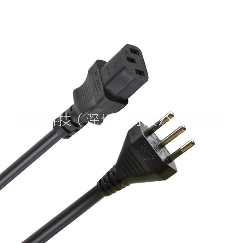 電源線(xiàn)數(shù)據(jù)連接線(xiàn)電腦電器服務(wù)器延長(zhǎng)線(xiàn) 巴西插頭+C13品字尾  1.5平方 3米/ VDE認(rèn)證