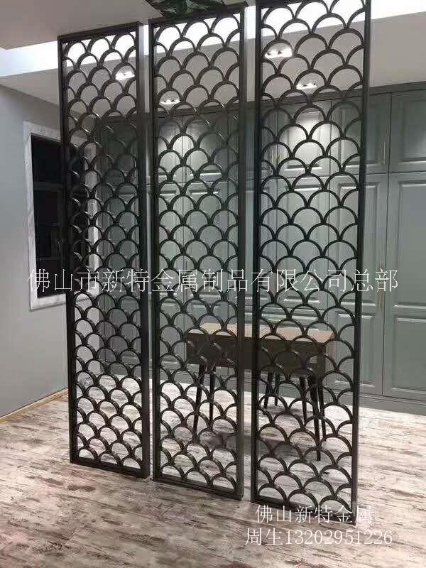 定制不銹鋼鏤空花格黑鈦鈦金-不銹鋼屏風(fēng)隔斷廠家