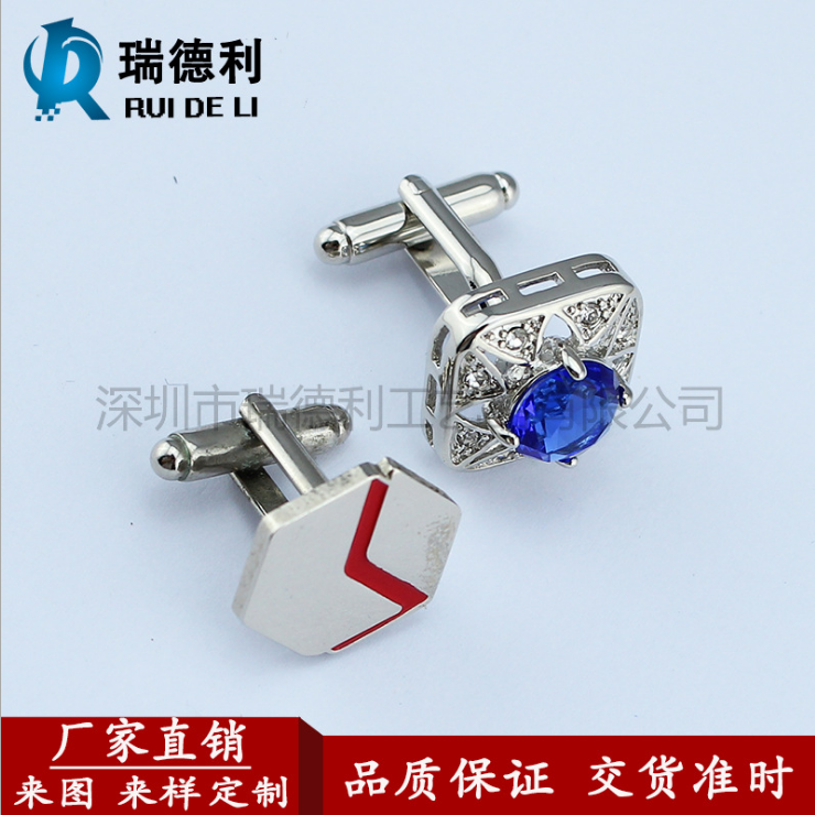 專業(yè)圓形字母車標袖扣金屬水晶工藝定做