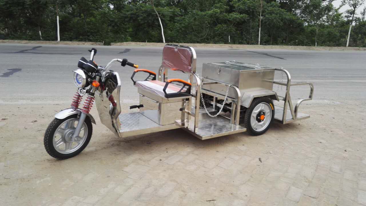 供應北京綠潔牌電動三輪四桶清運垃圾車