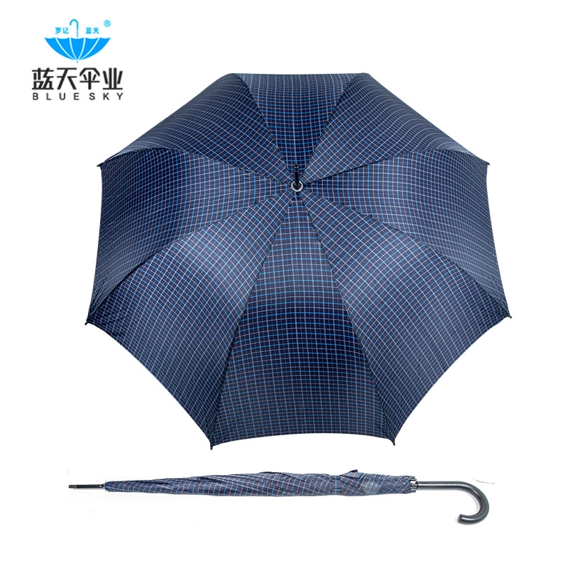 廠家批發(fā)定制廣告?zhèn)阒睏U商務傘，創(chuàng)意男士雨傘批發(fā)定做格子直桿加大商務傘自動長柄格子傘