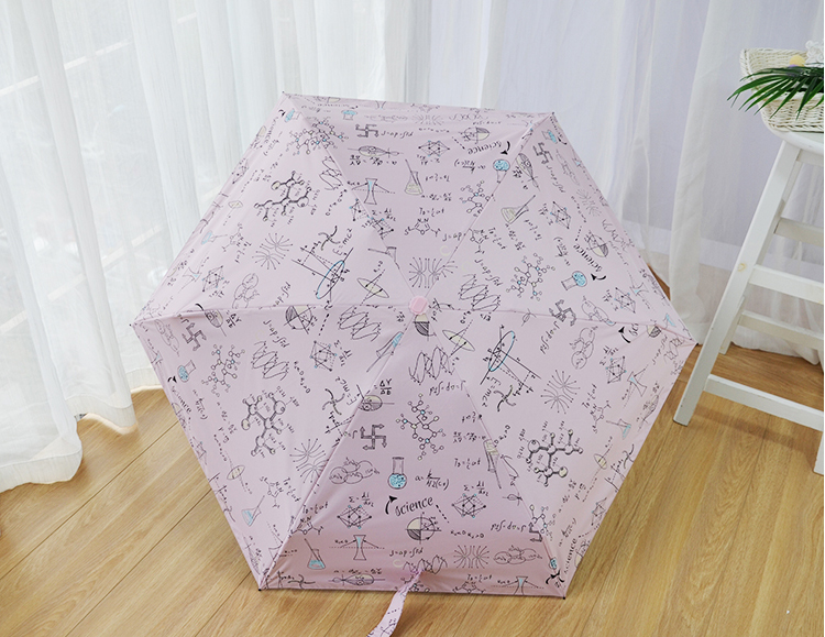 超輕迷你五折太陽傘，晴雨兩用防曬*黑膠太陽傘口袋傘，太陽傘女