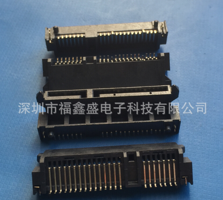 廠家供應MINIATA連接器SATA2.0/3.0母座IO插頭SATA沖壓注塑連接器 供應注塑連接器