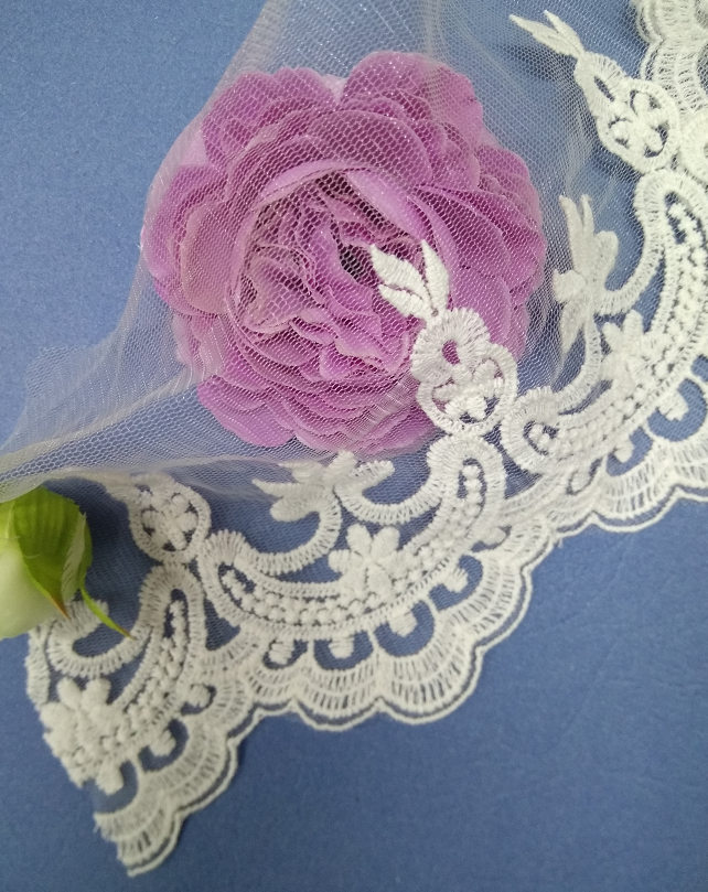 網(wǎng)布繡花花邊  時尚服裝服飾刺繡花邊