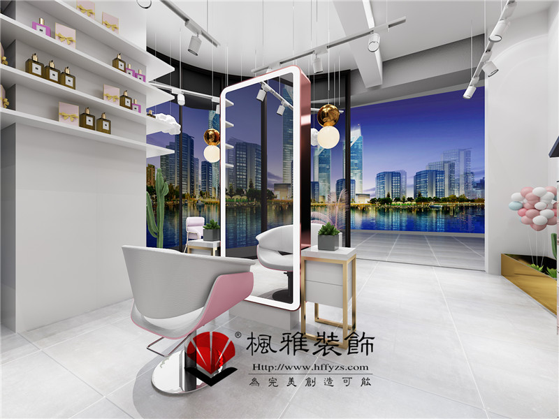 合肥網(wǎng)紅美發(fā)店設(shè)計(jì)，粉色系美發(fā)店裝修，少女心爆棚