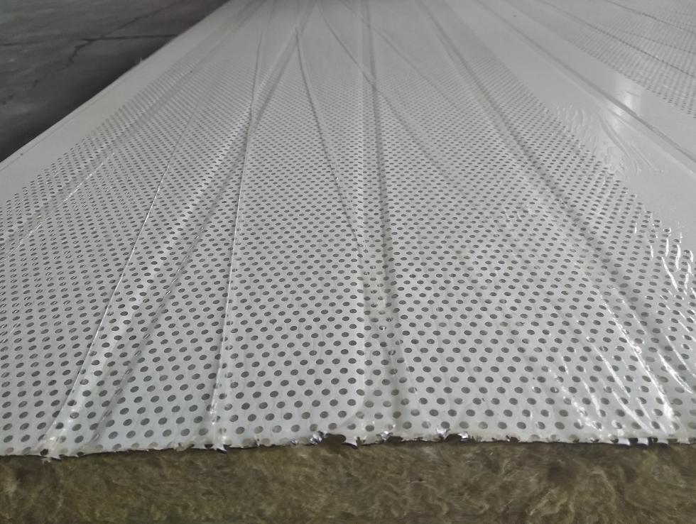 彩鋼彩鋁合金沖孔吸音防火板沖孔巖棉板電梯用消音板地鐵劇院用吸音板