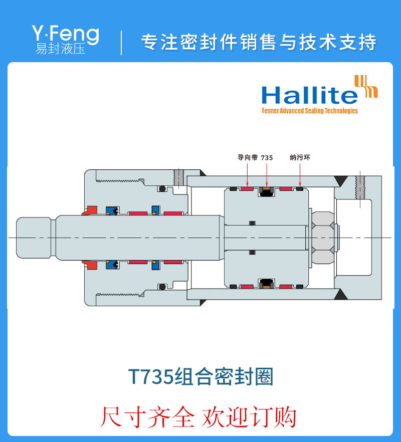 供應(yīng)英國(guó)HALLITE耐重載高壓孔用組合密封T735