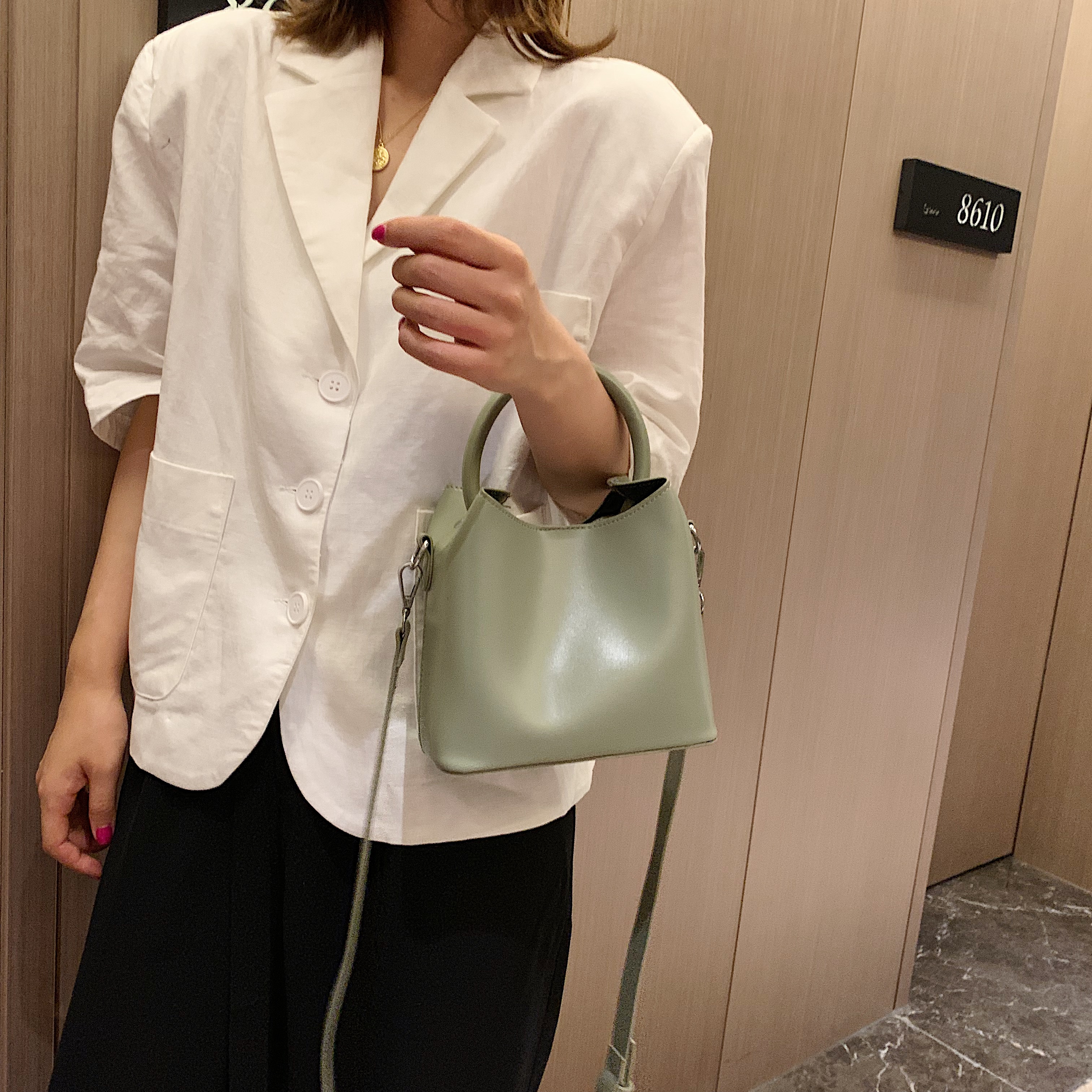 手提包2019新款水桶女包歐美時(shí)尚PU皮單肩斜挎包直銷 PU女包