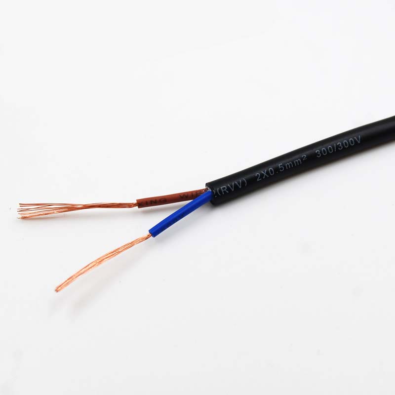 二芯電源線0.5 金環(huán)宇電線電纜二芯RVV電源線 2*0.5平方插頭線