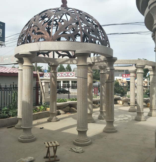 供應(yīng)石雕歐式?jīng)鐾?公園景觀涼亭長(zhǎng)廊 花崗巖石亭子雕塑