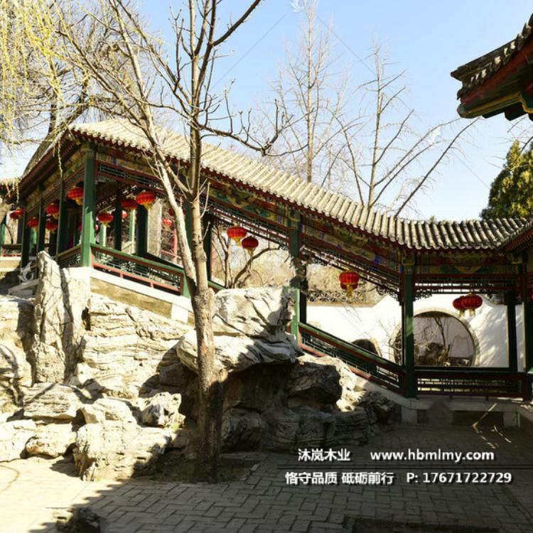 湖北仿古長廊價格  古建長廊賣價 園林景觀長廊定制